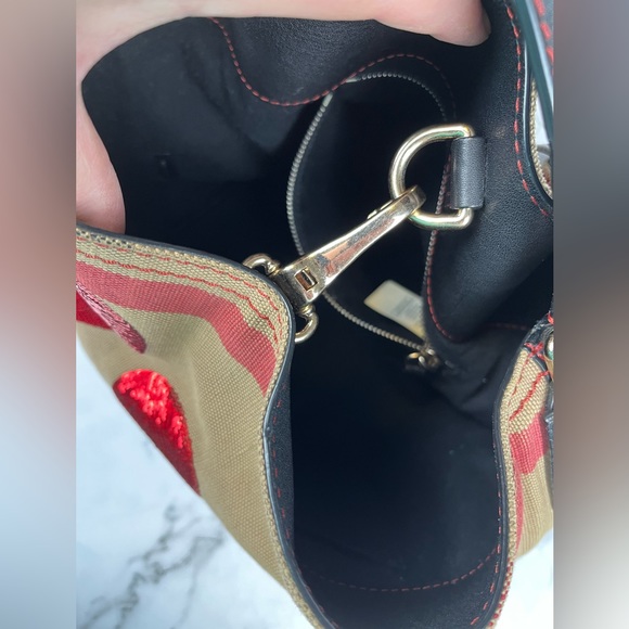 Burberry Sequin Hearts Canvas Bucket Bag Limited Edition Hearts Multi Color - Picture 6 of 14